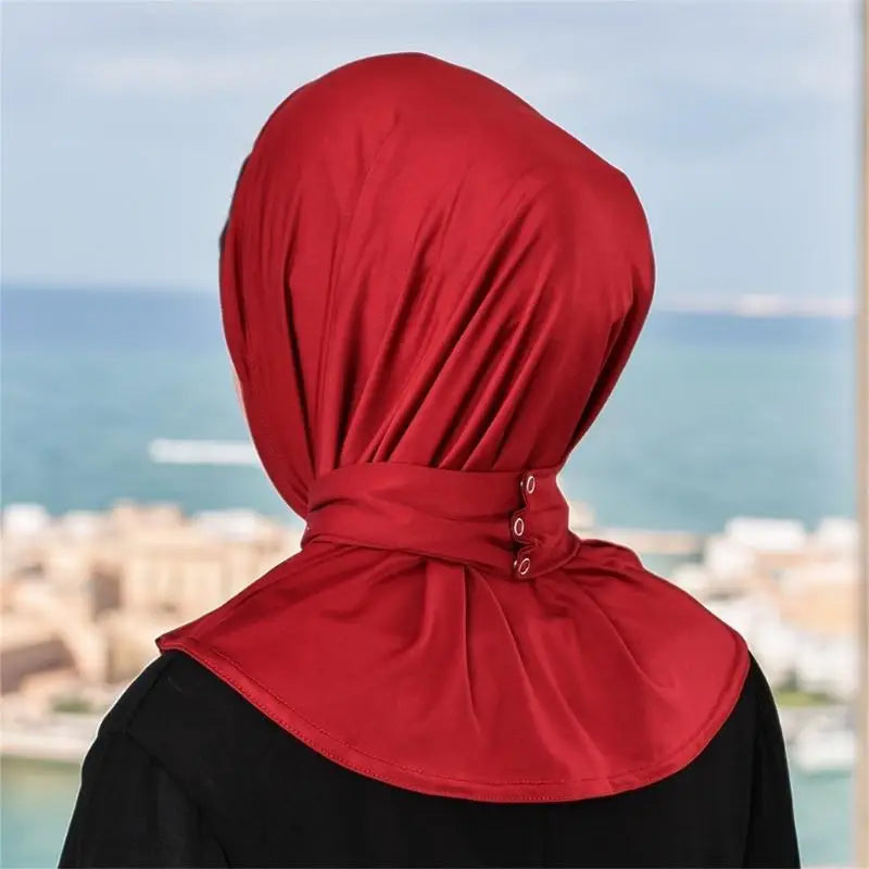 Hijab Modèle Respirant avec Bouton - Confort et Élégance Assurés