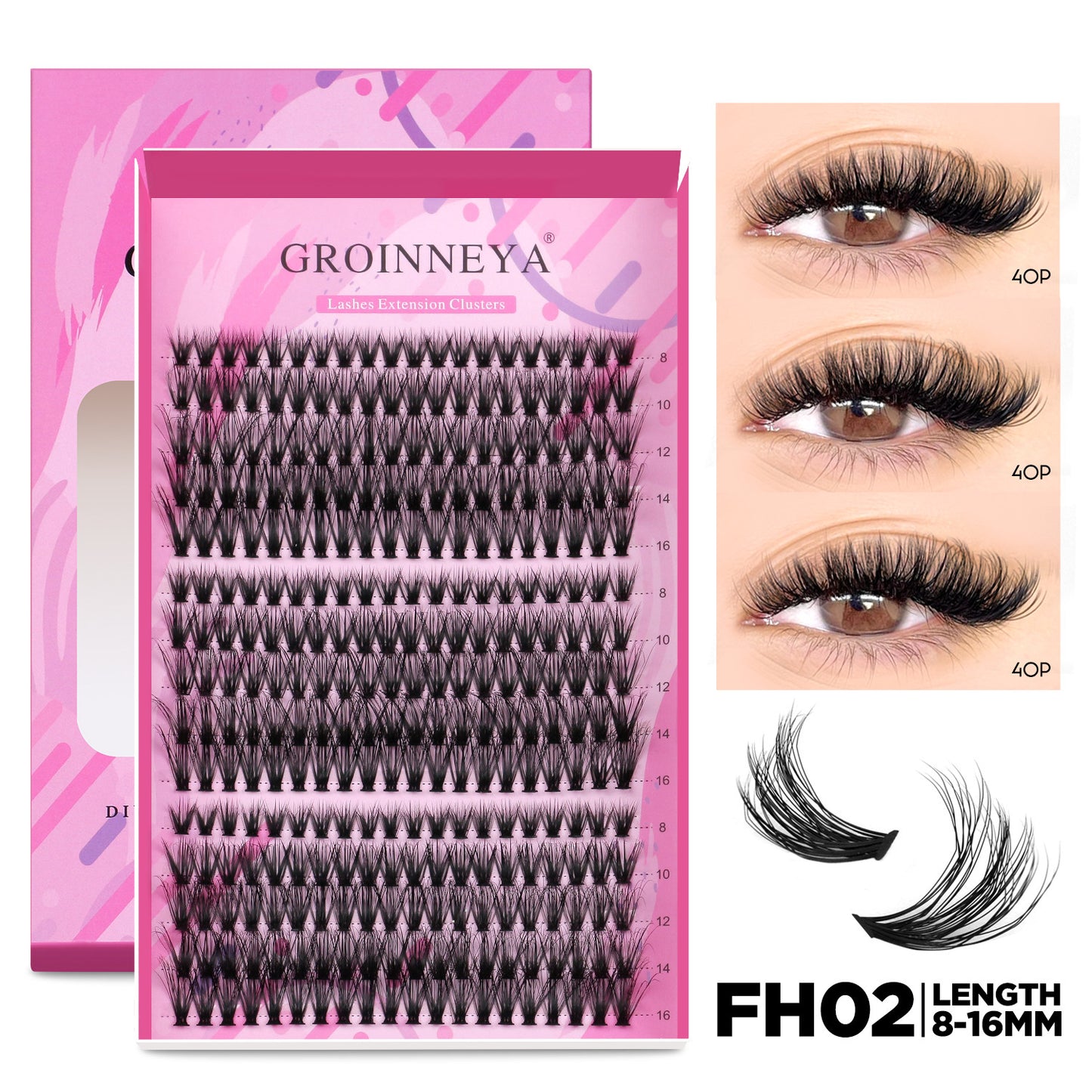Grappe individuelle de faux cils recourbés