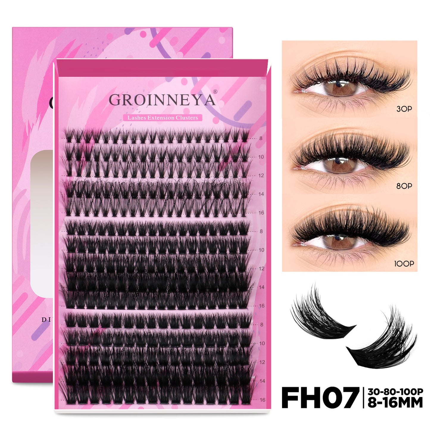 Grappe individuelle de faux cils recourbés